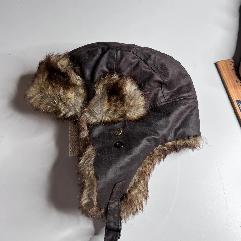 Dickies Brown Faux Fur Trapper Hat Ear Flap Hunting Winter Cap OSFM‎ RN115665